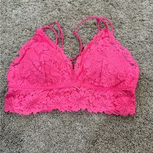 PINK Victoria's Secret Vibrant Pink Lace Bralette